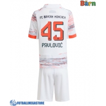 Fotballdrakt Barn Bayern Munich Aleksandar Pavlovic #45 Bortedraktsett 2025-26 Kortermet (+ Korte bukser)